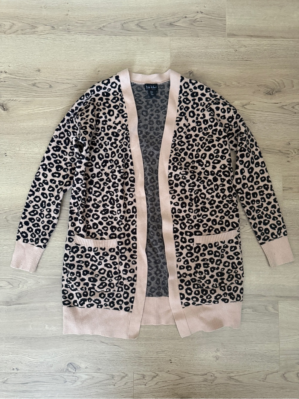 Nicole Miller New York Leopard Print Cardigan Size S